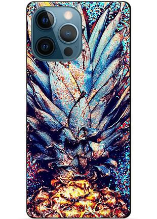 Чехол силиконовый бампер для iphone 14 pro с рисунком ананас