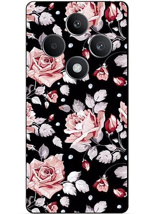 Чехол силиконовый бампер для tecno spark 30c с рисунком розы цветы