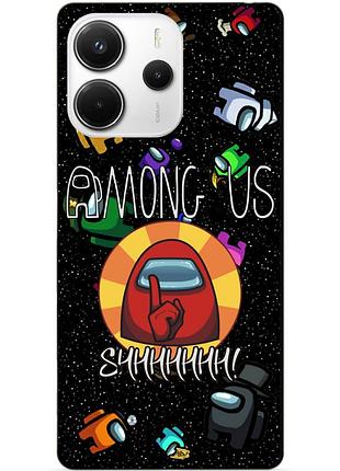 Силіконовий чохол бампер для xiaomi redmi note 14 з малюнком among us амонг ас