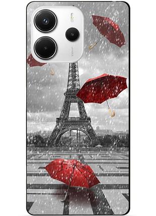 Силіконовий чохол бампер для xiaomi redmi note 14 з малюнком дощ у парижі франція ейфелева вежа