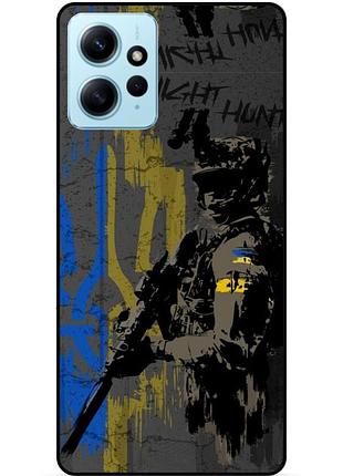 Силиконовый бампер чехол для xiaomi redmi note 12 с рисунком зсу украина night hunter