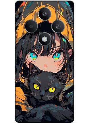 Силіконовий бампер чохол для tecno spark 30c з малюнком котик аніме