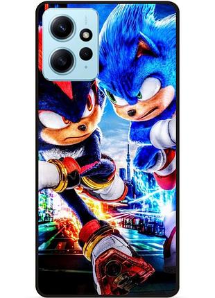 Силиконовый чехол бампер для xiaomi redmi note 12 с картинкой соник sonik шэдоу