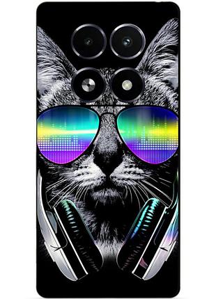 Чехол силиконовый бампер для realme 13 5g с рисунком музыкальный кот
