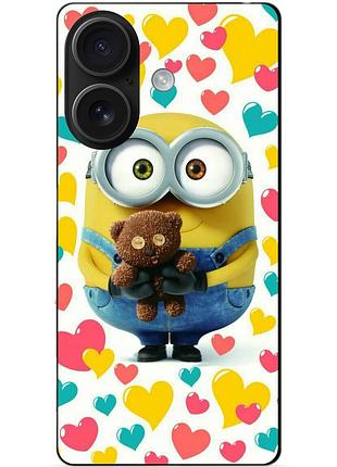 Силіконовий чохол бампер для iphone 16 plus з малюнком міньйон боб minion