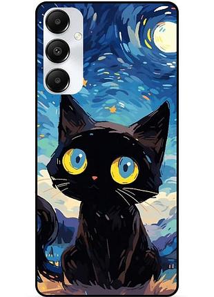 Чехол силиконовый бампер для samsung a36 котик звездная ночь ван гог