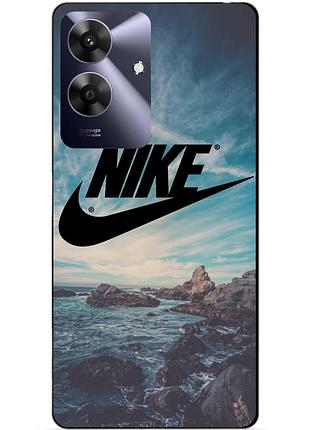 Чехол силиконовый бампер для realme note 60x с рисунком найк
