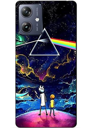 Чехол силиконовый бампер для motorola moto g54 power с рисунком рик и морти rick and morty