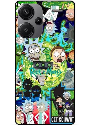 Силиконовый бампер чехол для xiaomi redmi note 13 pro plus 5g с рисунком rick and morty рик и морти
