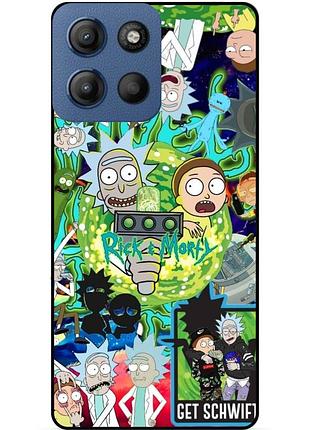 Чехол силиконовый бампер для motorola moto g15 с рисунком rick and morty рик и морти