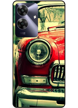 Чехол силиконовый бампер для realme note 60x с рисунком ретро авто chevrolet машина