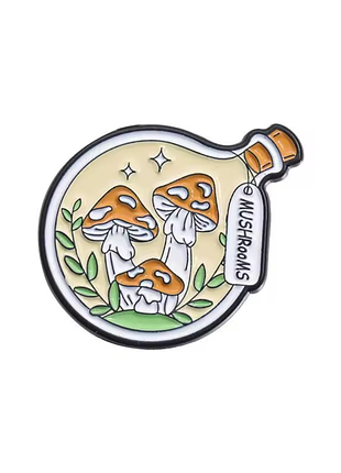Магический значок magic mushrooms волшебные грибы брошь мухоморы гриб в банке с грибами harry potter баночка волшебного зелья грибочки