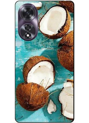 Чехол силиконовый бампер для oppo a60 с рисунком кокосы