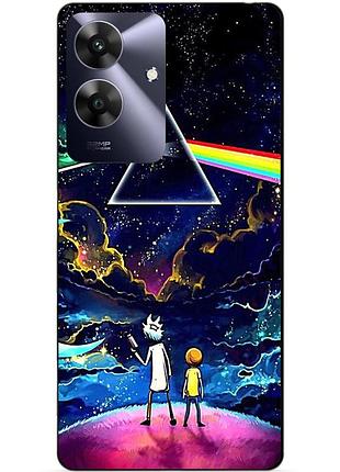 Чехол силиконовый бампер для realme note 60x с рисунком рик и морти rick and morty