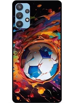 Силиконовый чехол бампер для samsung a32 с рисунком футбол мяч