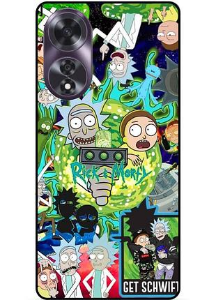 Силіконовий чохол бампер для oppo a60 з малюнком rick and morty рік і морті
