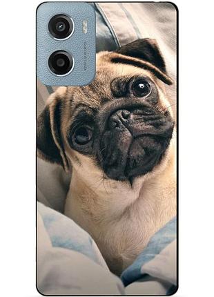 Чехол силиконовый бампер для motorola moto e15 с рисунком фото мопс