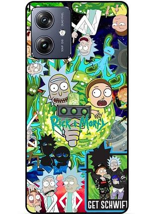 Чехол силиконовый бампер для motorola moto g54 power с рисунком rick and morty рик и морти