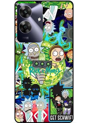 Чехол силиконовый бампер для realme note 60x с рисунком rick and morty рик и морти