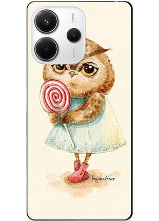 Силіконовий чохол бампер для xiaomi redmi note 14 5g з малюнком совонька
