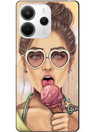 Чехол силиконовый бампер для xiaomi redmi note 14 5g с рисунком мороженое