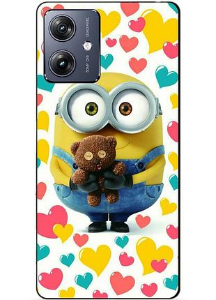 Силиконовый чехол бампер для motorola moto g55 с рисунком миньон боб minion