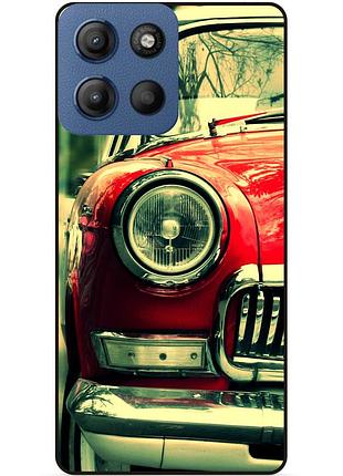 Чехол силиконовый бампер для motorola moto g15 с рисунком ретро авто chevrolet машина