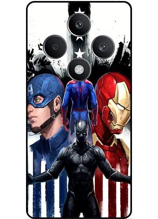 Чехол силиконовый бампер для tecno spark 30c с рисунком marvel марвел человек паук