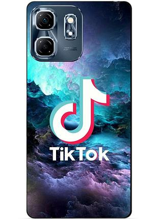 Чехол силиконовый бампер для infinix hot 50i (x6531b) с рисунком tik tok тик ток