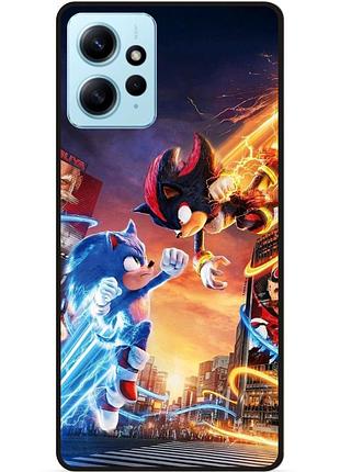 Силиконовый чехол бампер для xiaomi redmi note 12 с рисунком sonik соник шэдоу