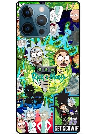 Силіконовий чохол бампер для iphone 14 pro з малюнком rick and morty рік і морті