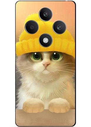 Силіконовий чохол бампер для tecno spark 30c з малюнком котик у шапці