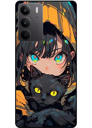 Силіконовий бампер чохол для realme c75 з малюнком котик аніме