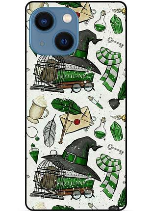 Чехол силиконовый бампер для iphone 14 plus с картинкой слизерин slytherin гарри поттер harry potter