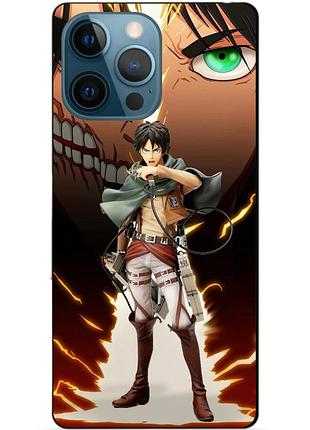 Силіконовий чохол бампер для iphone 14 pro з малюнком атака титанів attack on titan