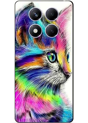 Силіконовий чохол бампер для xiaomi redmi note 14 pro 5g з малюнком акварельний кіт