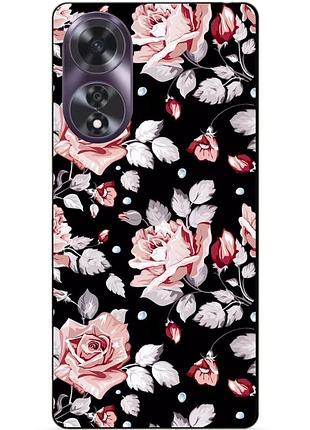 Чехол силиконовый бампер для oppo a60 с рисунком розы цветы