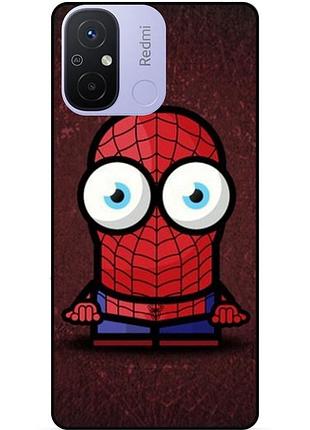 Силіконовий бампер чохол для xiaomi redmi 12c з малюнком міньйон людина-павук spider man