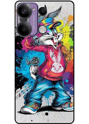 Чехол силиконовый бампер для xiaomi redmi note 13 pro с рисунком багз банни disney