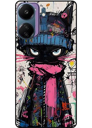 Силіконовий бампер чохол для xiaomi poco x7 pro з малюнком кот аниме marvel