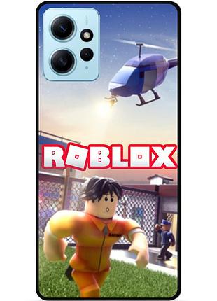 Силиконовый чехол бампер для xiaomi redmi note 12 с картинкой roblox роблокс