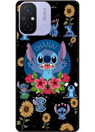 Силиконовый чехол бампер для xiaomi redmi 12c с картинкой стич stitch