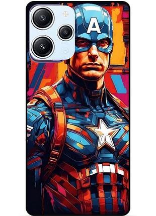 Силіконовий бампер чохол для xiaomi redmi 12 з малюнком капитан америка marvel captain america