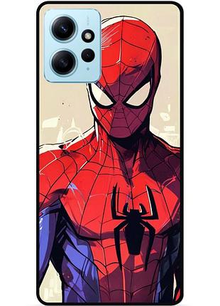 Силиконовый чехол бампер для xiaomi redmi note 12 с рисунком spider man человек паук