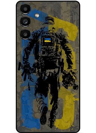 Силиконовый бампер чехол для samsung a04s с рисунком зсу украина боец