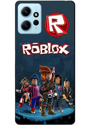 Силиконовый бампер чехол для xiaomi redmi note 12 с рисунком roblox роблокс