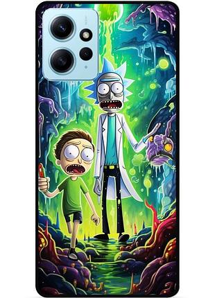 Силиконовый чехол бампер для xiaomi redmi note 12 с рисунком рик и морти rick and morty