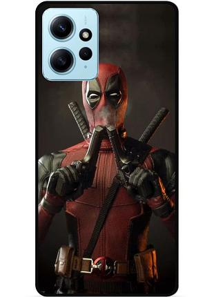 Силиконовый бампер чехол для xiaomi redmi note 12 с рисунком дэдпул deadpool