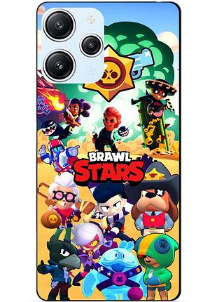 Силиконовый бампер чехол для xiaomi redmi 12 с картинкой бравл силовая лига нокаут леон ворон