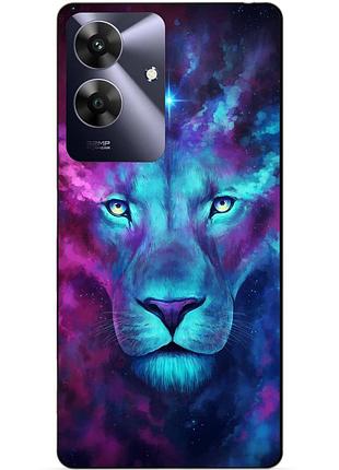 Чехол силиконовый бампер для realme note 60x с рисунком космический лев
